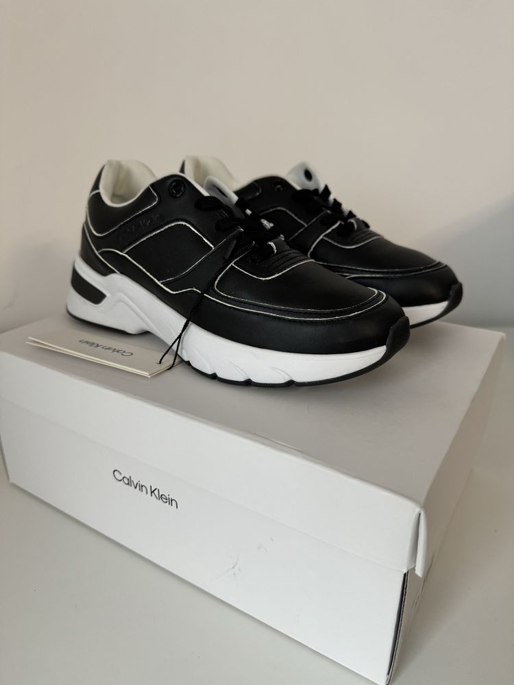 Calvin Klein, Pantofi piele naturala, marimea 37