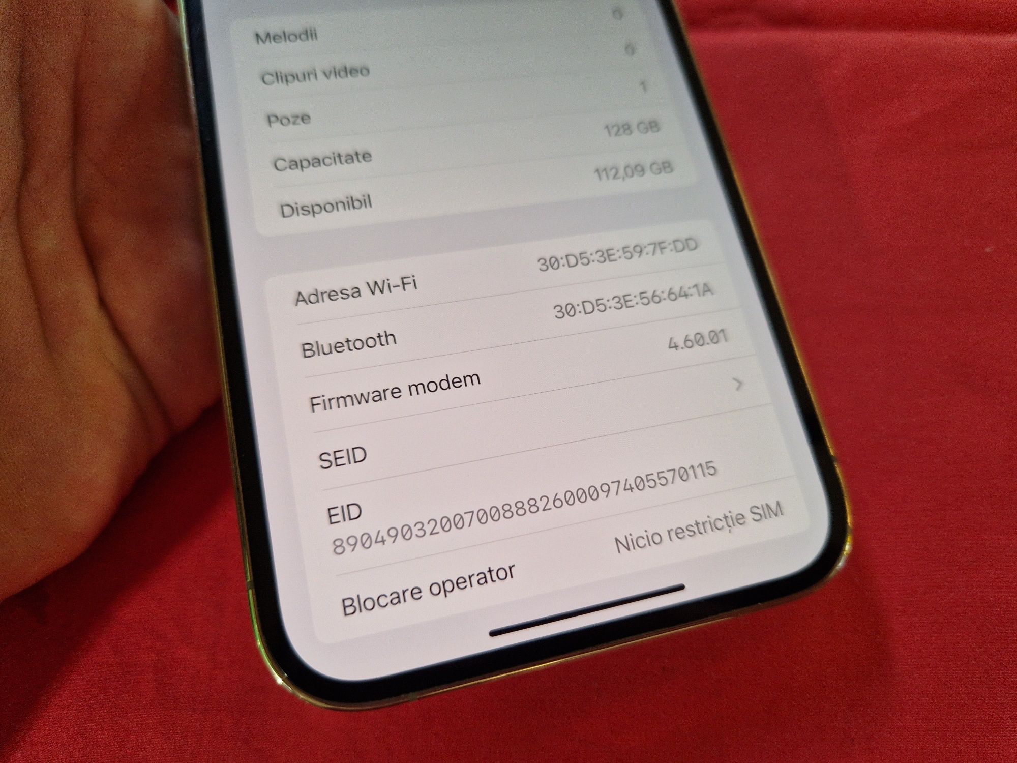 -Iphone 13Pro Max, ca Nou, Silver, 128Gb, 6Ram, bat: 84%, impecabil, i