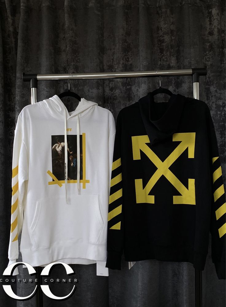 Hoodie OFF-White • Calitate TOP • Caravaggio Diagonal Stripe • Cod QR