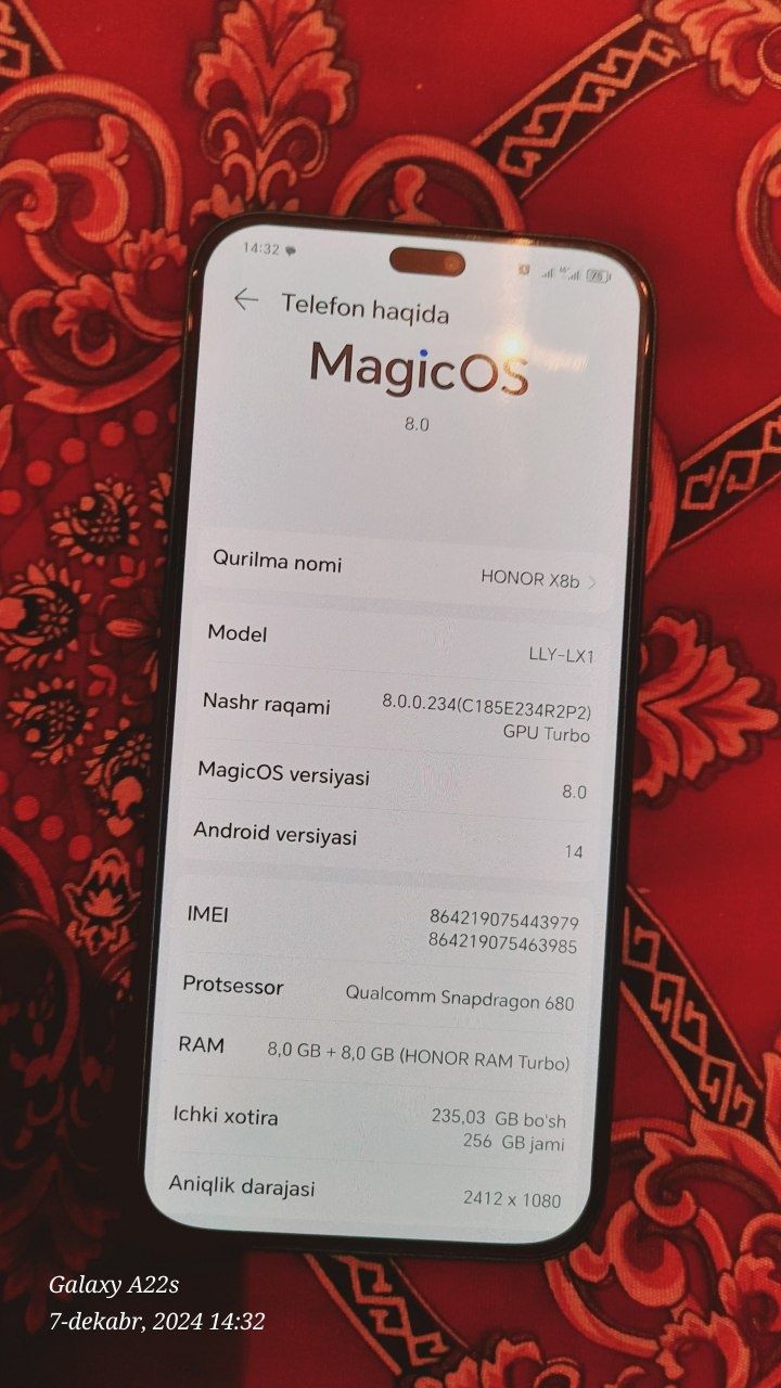 Telefon Honor x8b 256 8