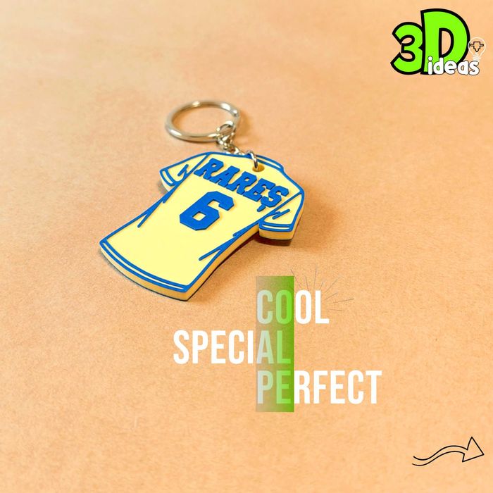 Breloc fotbal personalizat – nume și număr echipă