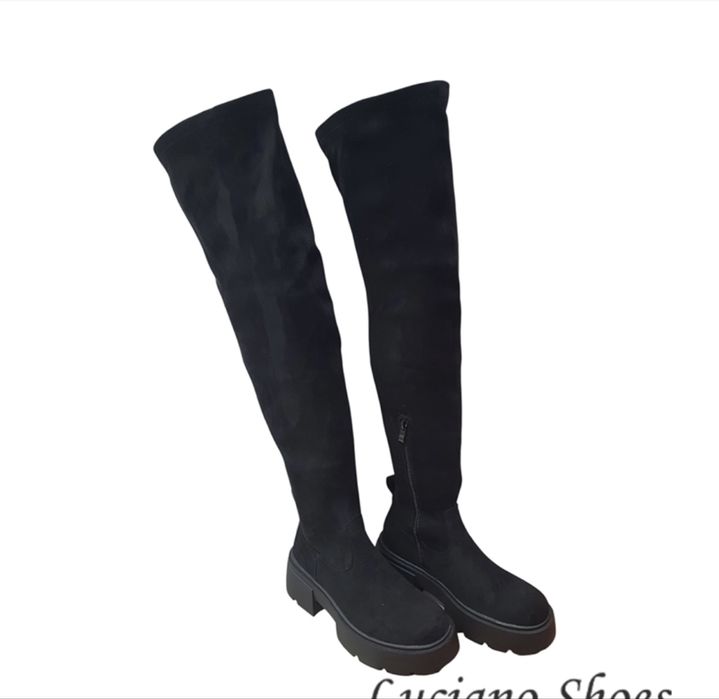 Чизми естествен велур