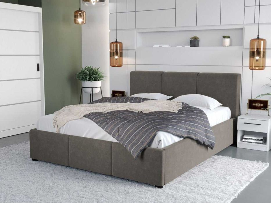 Pat Tapitat Avelis Cappuccino cu somiera fixa - Transport Gratuit