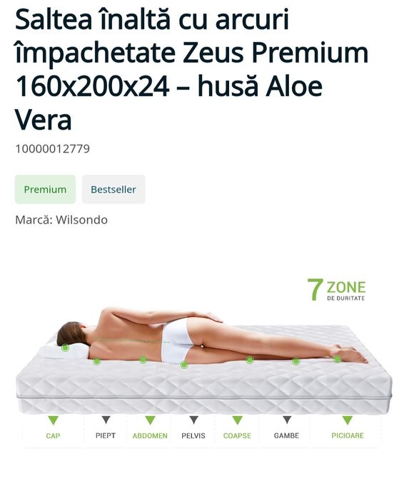 Saltea inalta 160x200