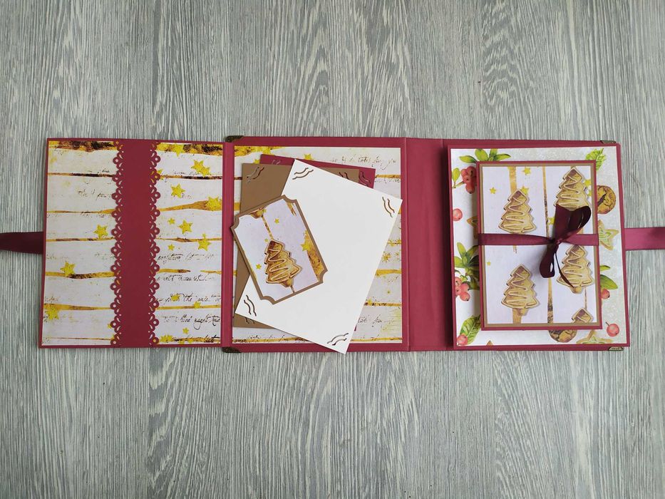 Коледен, скрапбук албум "Коледно изкушение", ръчна изработка /47.2