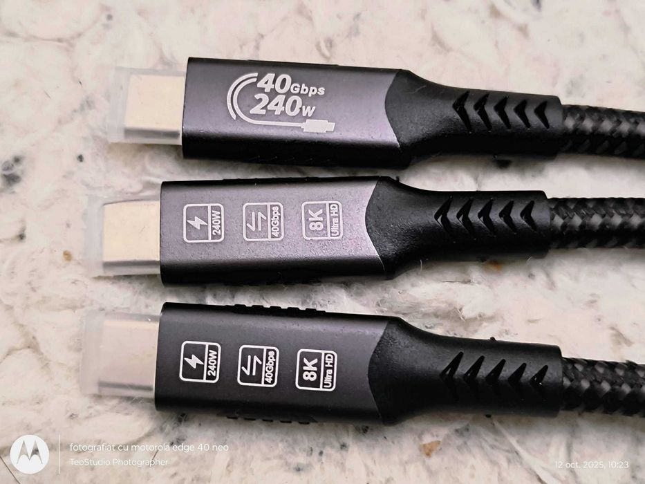 Cablu FDBRO 8K USB4 40Gbps 240W PD3.1 QC4.0 pentru Thunderbolt 4 tip C