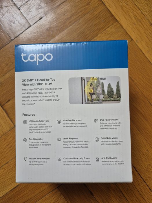 Видеозвънец/ IP камера TP-Link TAPO D 235 Smarthome НОВ!