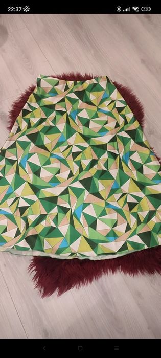 Fustiță maxi, verde mentă, noua fara eticheta, model geometric