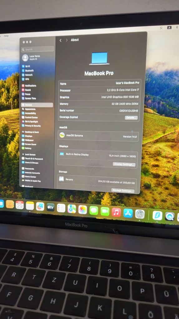 Macbook pro 16 2019 I7