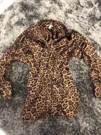 Camasa dama din satin oversized animal print H&M