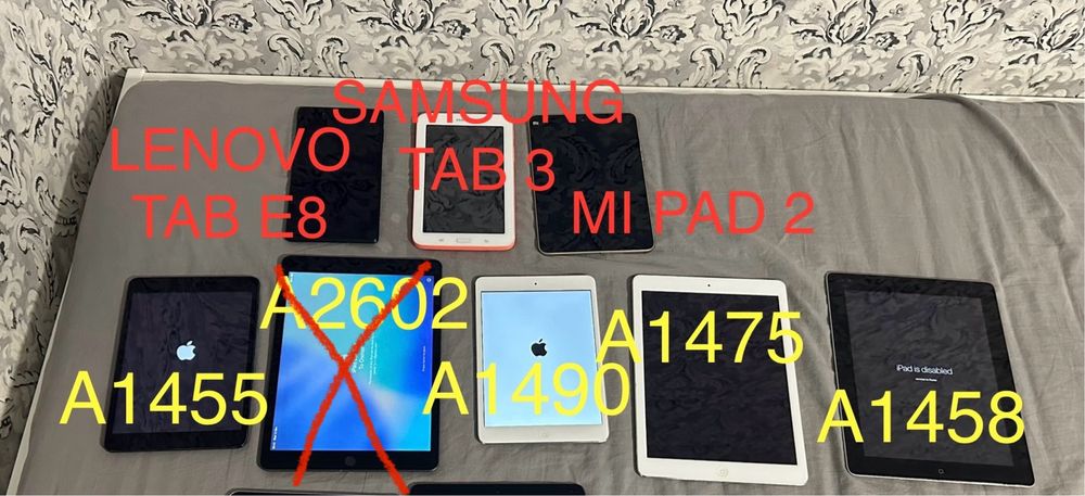 Lot 7 tablete pentru piese IPAD, Samsung, Lenovo
