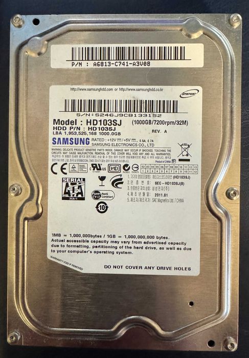 Hard disk HDD Samsung HD103SJ 1 TB