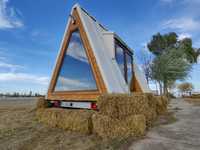 Căsuța A-frame mobila de tip tiny house 5x2.55m