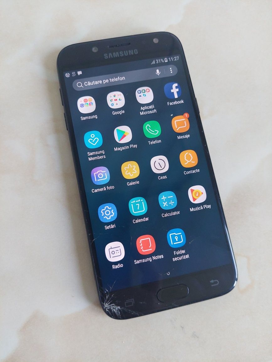 Vând Samsung Galaxy J5 2017 Black, DUOS, spart, NEcodat //poze reale