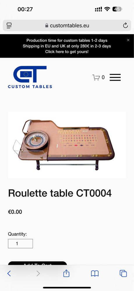 Masa ruleta extra lux de casino stoc in Romania Bucuresti roti rulete