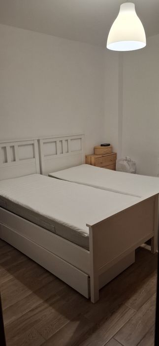 HEMNES 2 cadre pat 90x200cm + 2 lăzi pat.