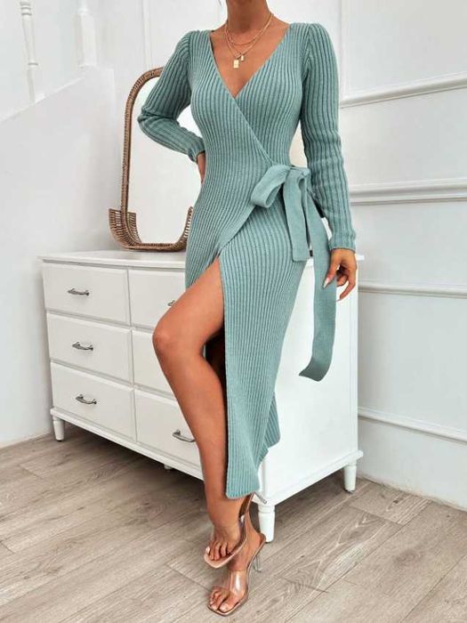 Pulover Dama Lung Cu Cordon