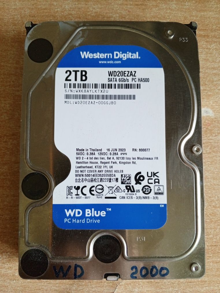Жёсткий диск Western Digital 2000 гигабайт