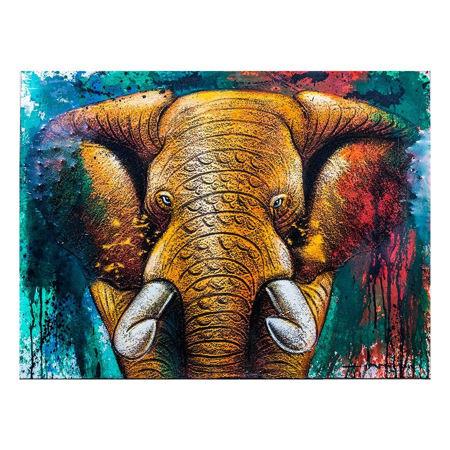 Tablou pictat in acril Prosperity Elephant
