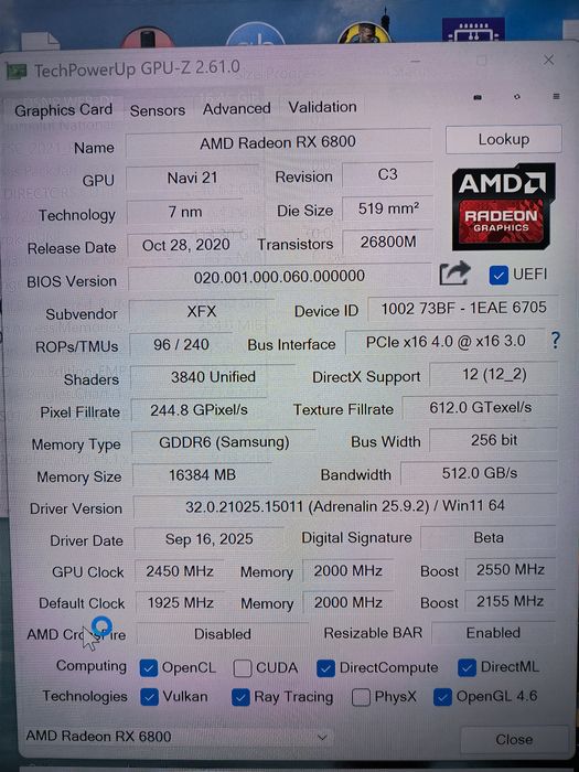 Xfx Rx 6800 Merc 319 16Gb