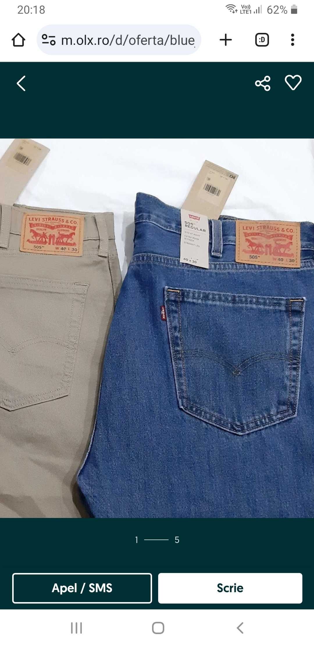 LEVI'S REGULAR 505 W40/L30 orig din state,calitate premium