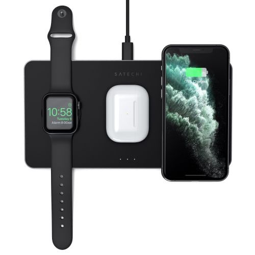 Безжично зарядно Satechi Trio Wireless Charging Pad – Черно