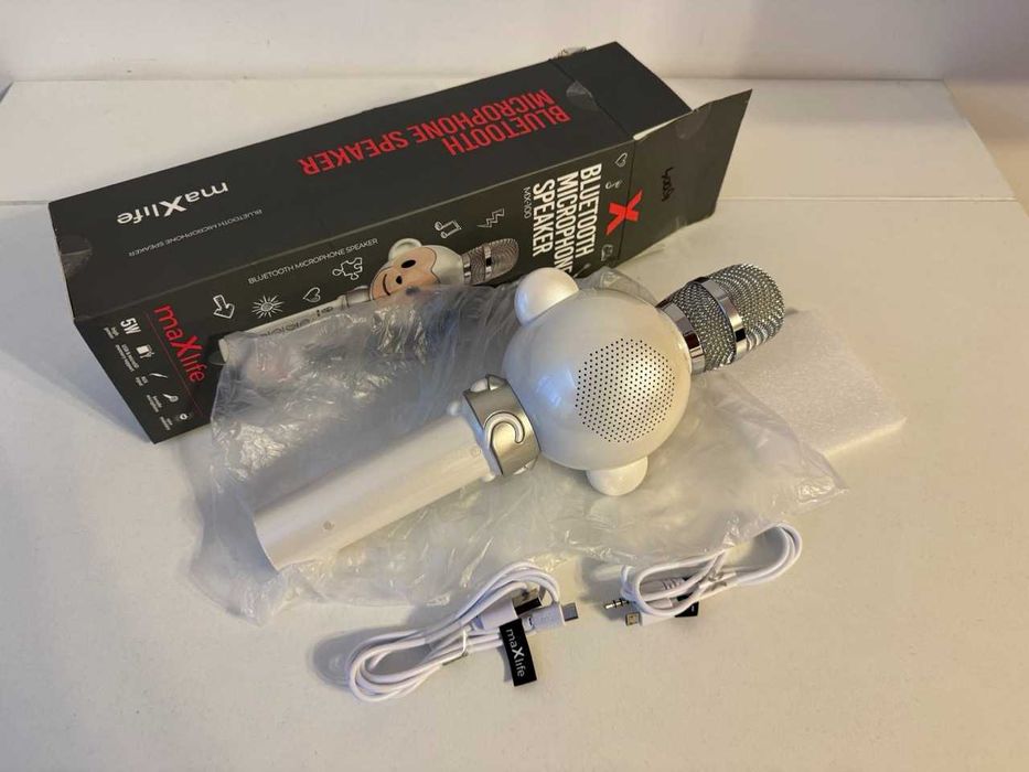 Microfon cu Bluetooth MaxLife Animal MX-100, 5W, alb, 8 ore autonomie
