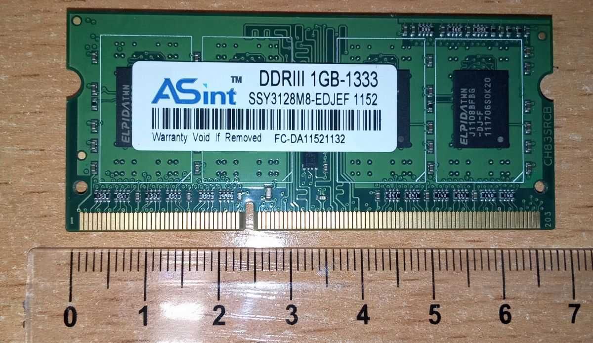 ОЗУ для ноутбука DDR3L 1 GB 1333 PC3-10700