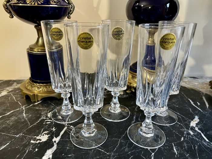 Elegant set 5 pahare pentru șampanie-cristal d argues-Franta