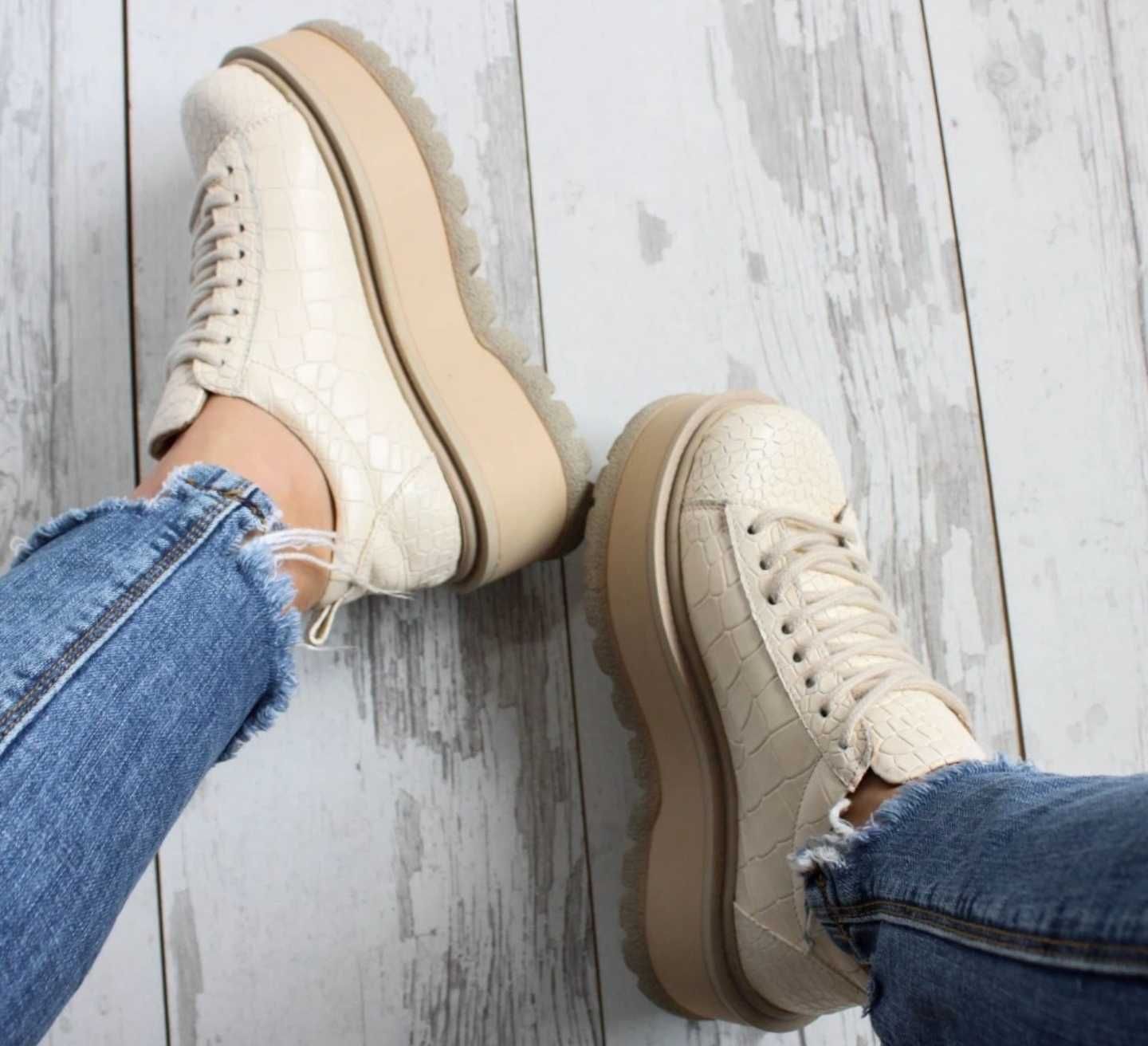 Sneakers bej, piele naturală 35