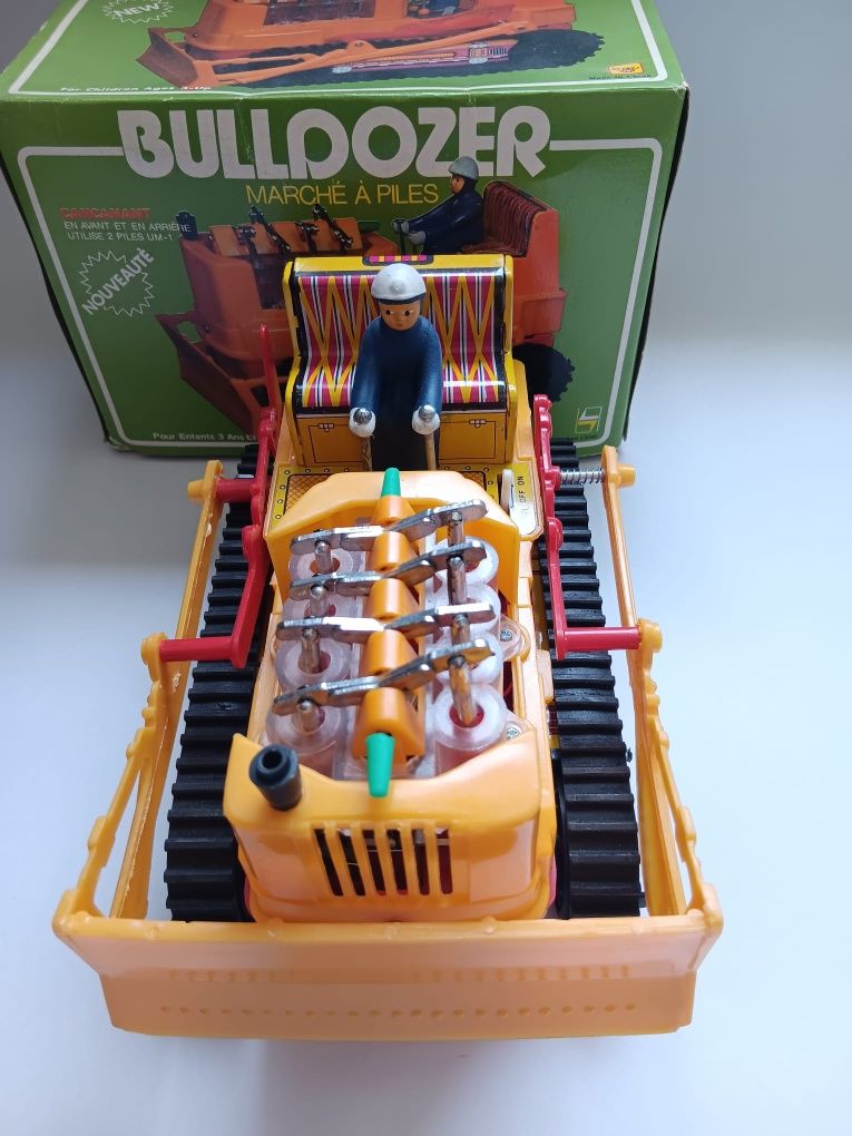 Jucărie veche chinezeasca Bulldozer PE021, nefolosita, funcțională