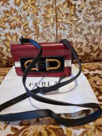 Чанта Furla - кожена чанта през рамо Bellaria mini