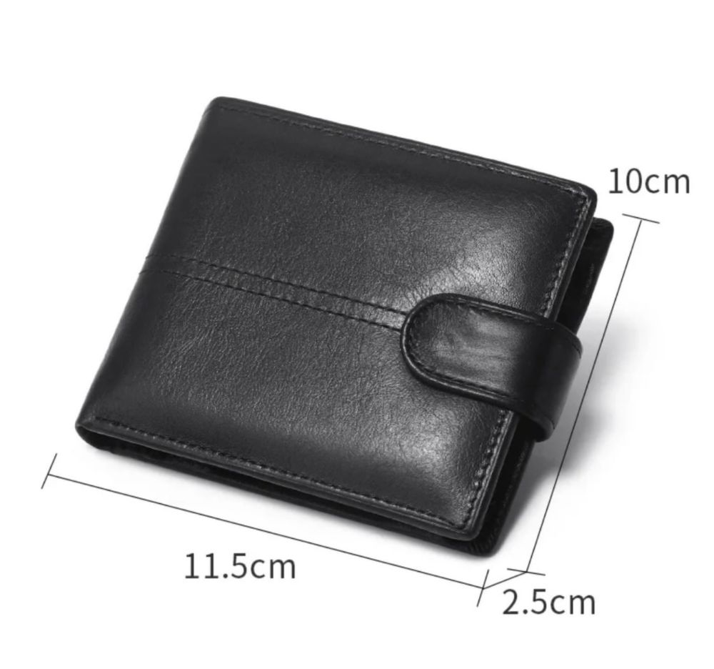 мъжки портфейл естествена кожен телешки бокс джоб за монети документи
