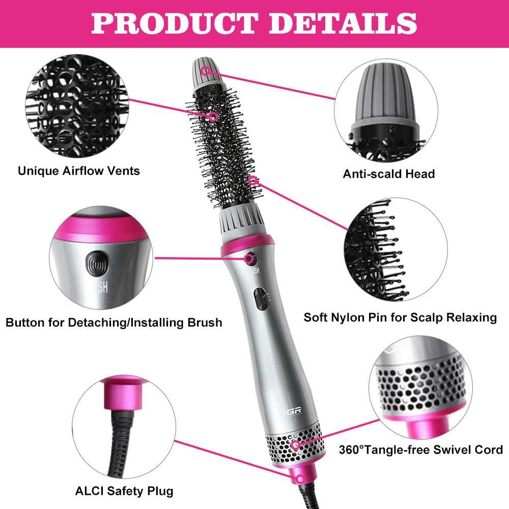 5 в 1 Мултифункционален сешоар, преса и маша за коса Hot Air Styler