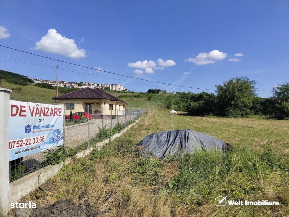 Teren constructii Apahida, acces drum, panorama superba