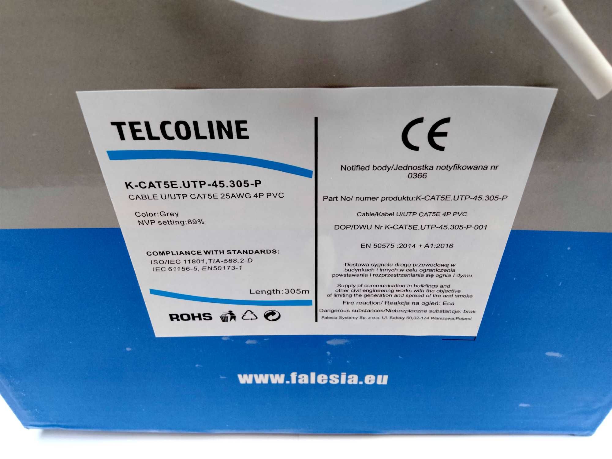 Cablu UTP Cat5e Telcoline 0.45mm Rola 305M