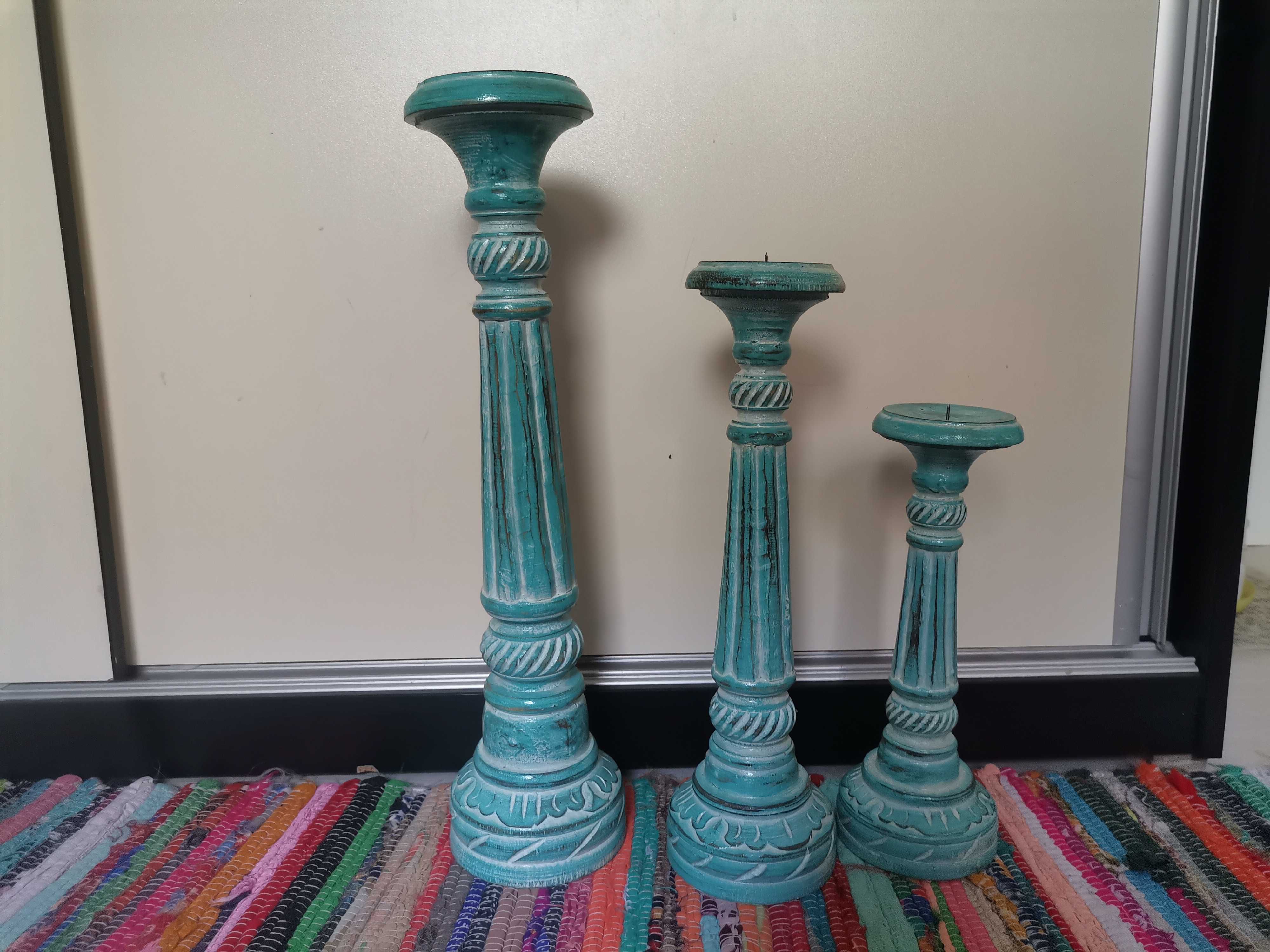 Set sfesnice vintage din lemn
