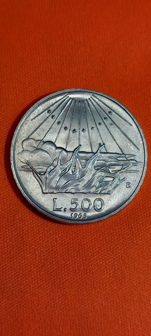 500 Lire Italia anul 1965 Argint
