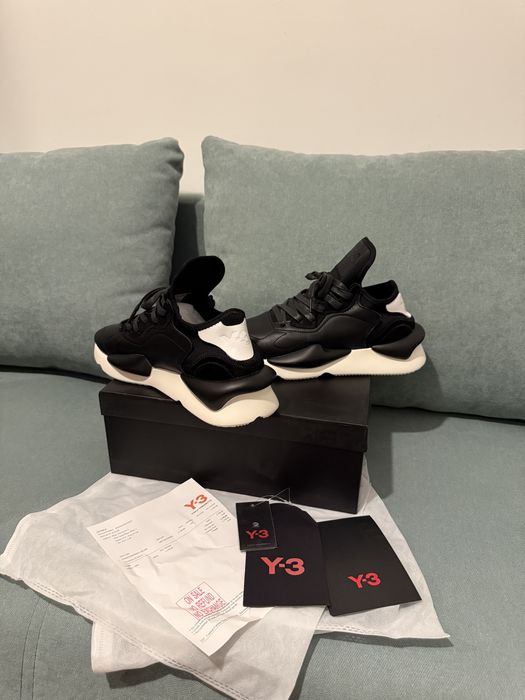 Y-3 Kaiwa din piele negri