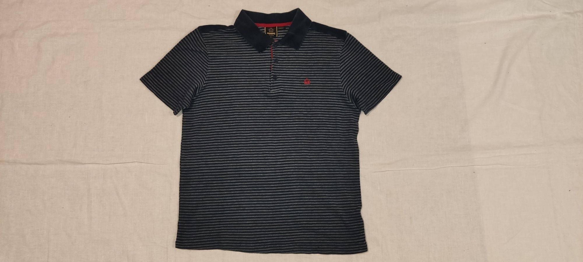 Tricou Merc London mărimea M bărbat polo cu guler și nasturi 100% bumb