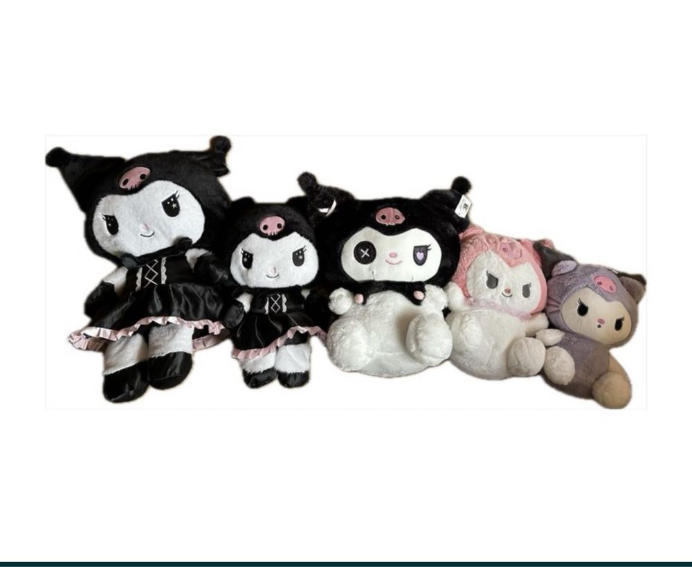 Jucarie plus japoneza Kuromi Sanrio din Hello Kitty, mov