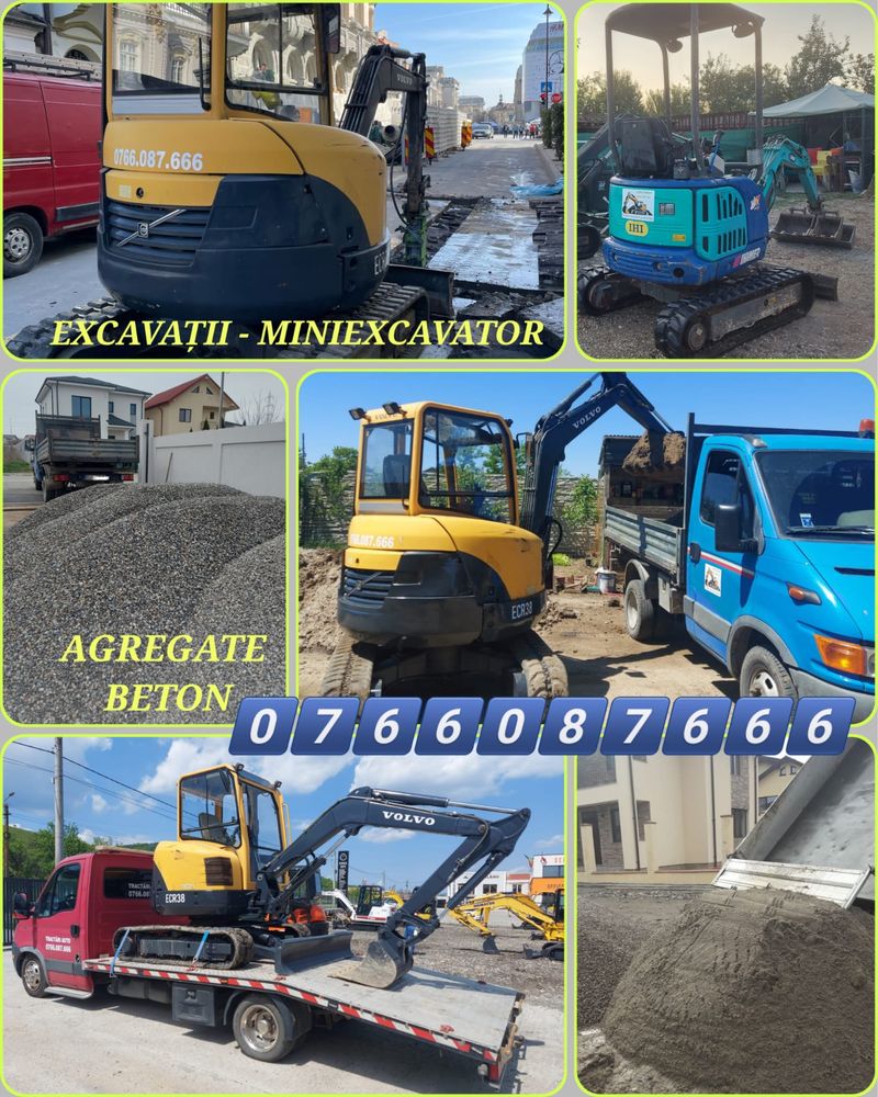 Demolare Evacuare MOLOZ cu miniexcavator, incarc moluz + transport