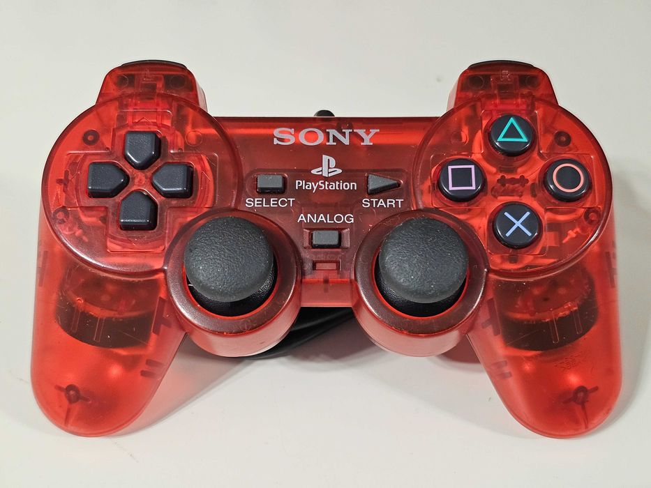 Controller si card original Sony PS2 rosu transparent Editie limitata