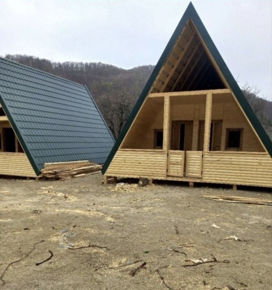 Vand case pe structura metalica si din lemn