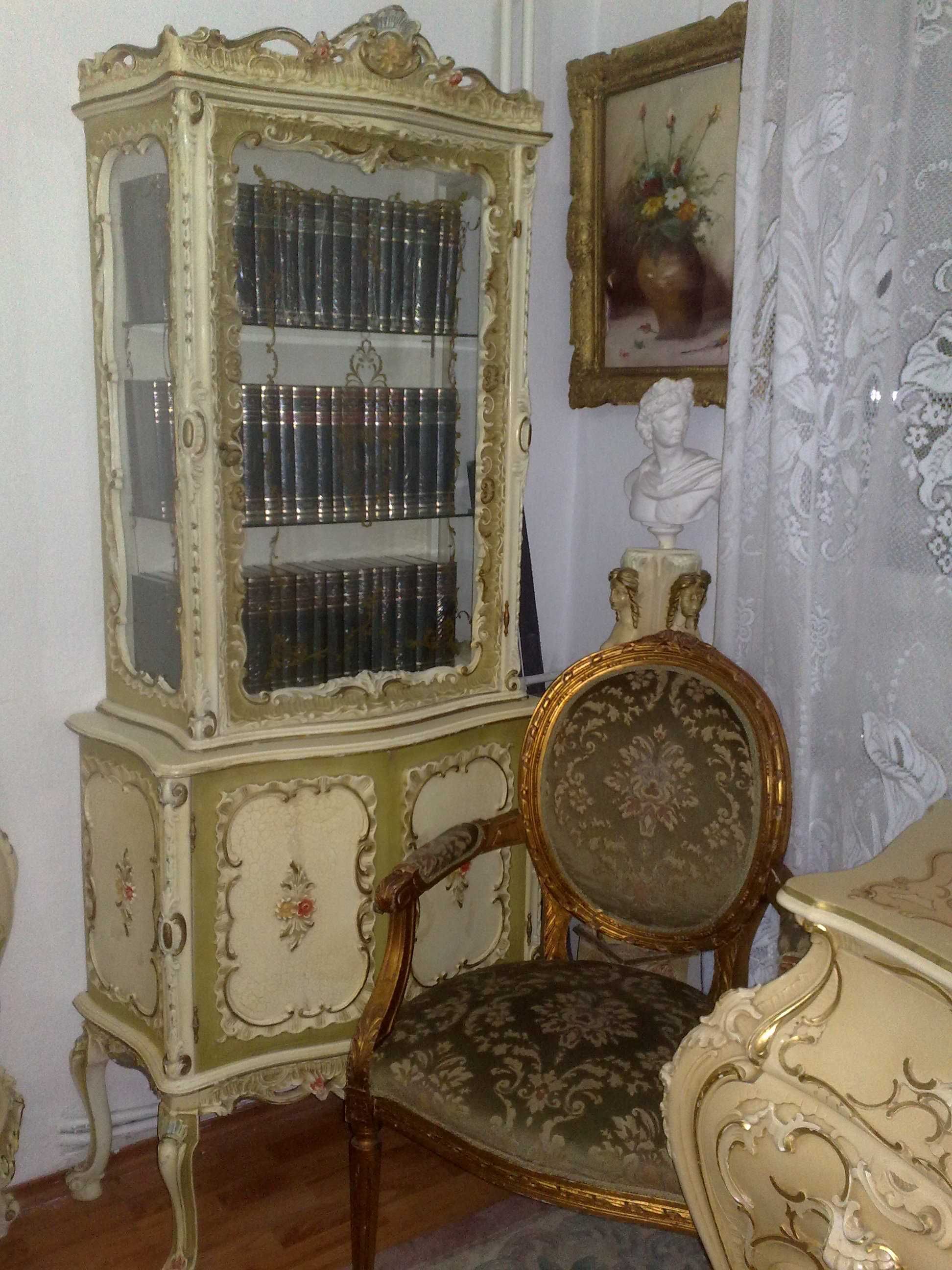 VITRINA/biblioteca baroc venetian,vintage/mobila antica