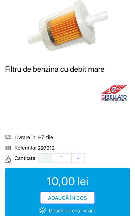 Filtru benzina debit mare