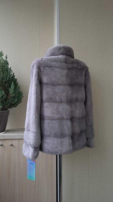 Haina blana vizon , Haină blană nurcă ,  Culoare safir  4in1, Noua!