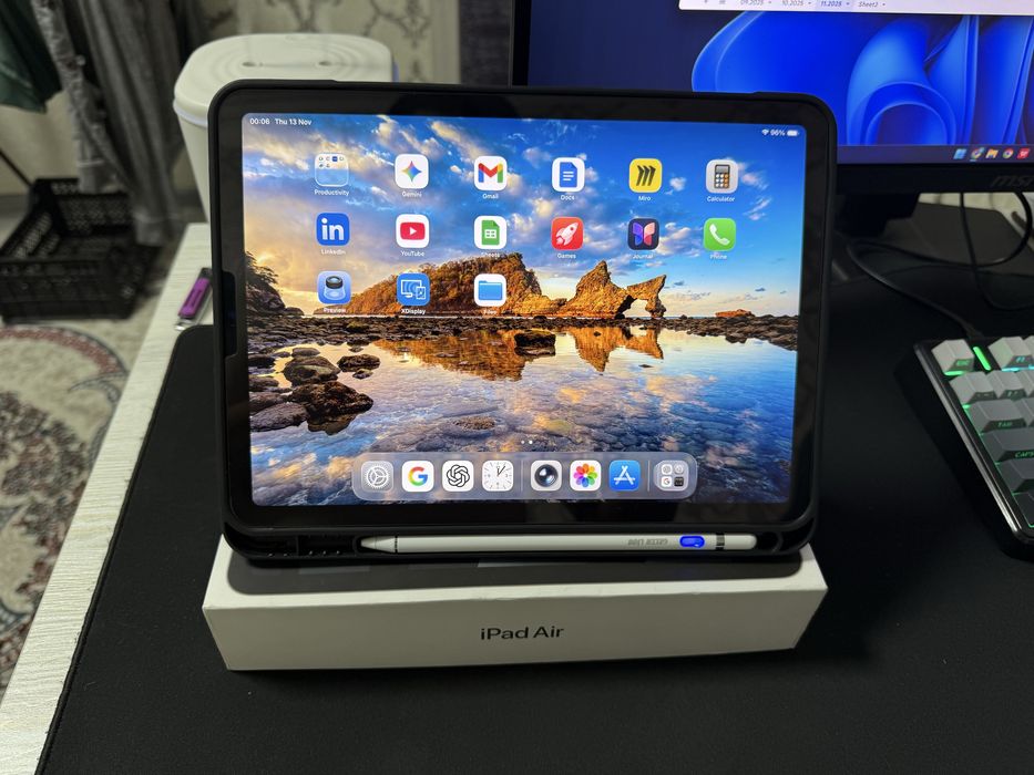 Ipad air 5 , karobka bor, g’ilof ,ruchka. Sovg’agaham yaxshi holati.