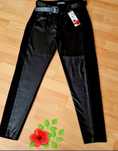 Pantaloni dama insertii piele,super model, curea inclusă