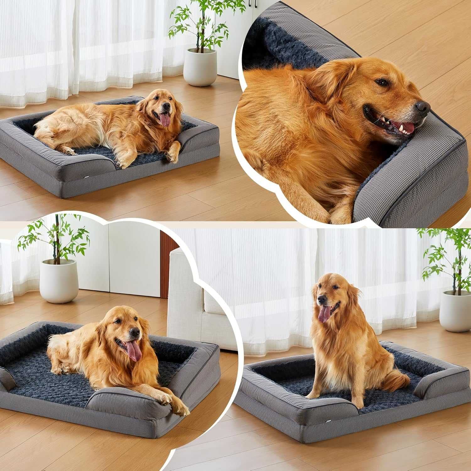 Ортопедично легло за кучета Oveppy, от мемори пяна, М - 71x58x17 см